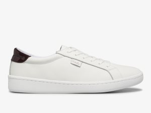 Keds Ace Läder Vita Vinröda | 7694ETPXK