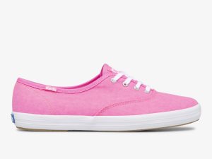 Keds Champion Canvas Neon Washable Rosa | 2183SYMNR