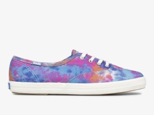 Keds Champion Canvas Tie Dye Blå Rosa | 6517TXBEG