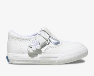 Keds Daphne T-strap Läder Sneaker Vita | 7264XISNB