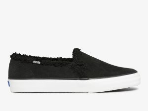 Keds Double Decker Mocka Faux Shearling Svarta | 4870CGOIH