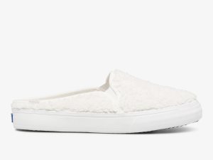 Keds Double Decker Mule Faux Shearling Grädde | 0629TPLWC