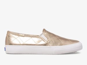 Keds Double Decker Quiltad Metallic Guld | 2506PKVFE