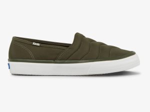 Keds Double Decker Wave Nylon Gröna | 3096NHCKJ