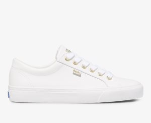 Keds Jump Kick Läder Vita Guld | 6305QRZSV