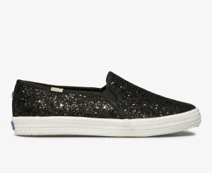 Keds Kate Spade New York Double Decker Glitter Svarta | 8105TWPIG