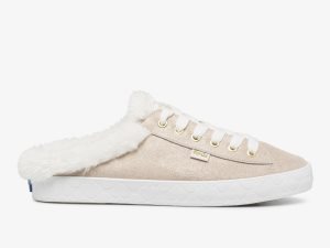 Keds Kate Spade New York Kickstart Mule Fur Collar Glitter Mocka Metal Olika Färger | 9864UBVHZ