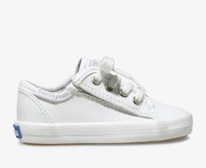 Keds Kickstart Jr Läder Sneaker Vita | 0839YDZQV