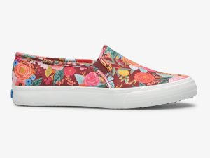 Keds Rifle Paper Co Double Decker Garden Party Vinröda | 3470DNTWU