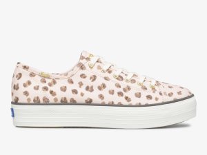 Keds Triple Kick Leopard Canvas Rosa Olika Färger | 6197IRZWM