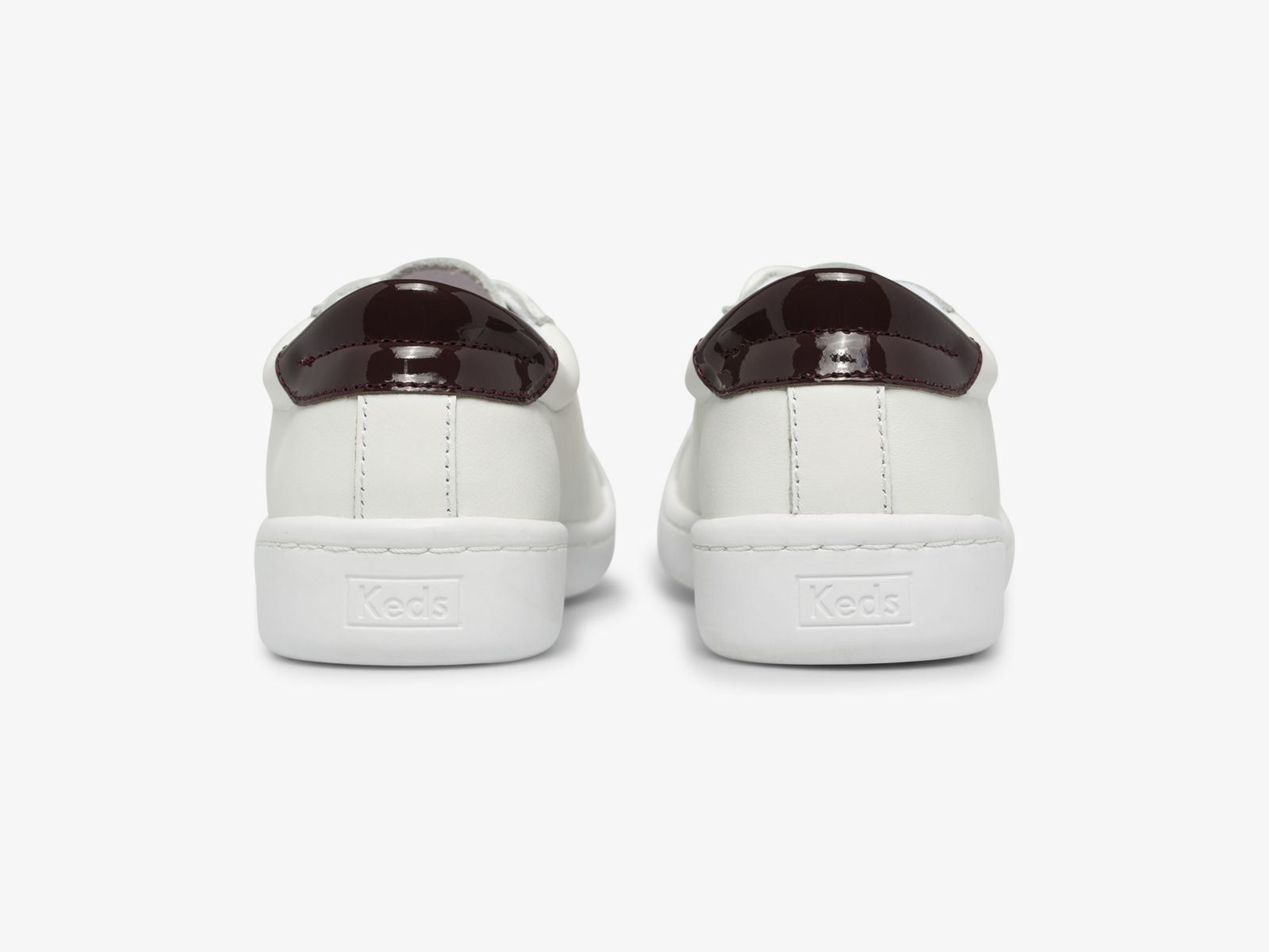 Keds Ace Läder Vita Vinröda | 7694ETPXK