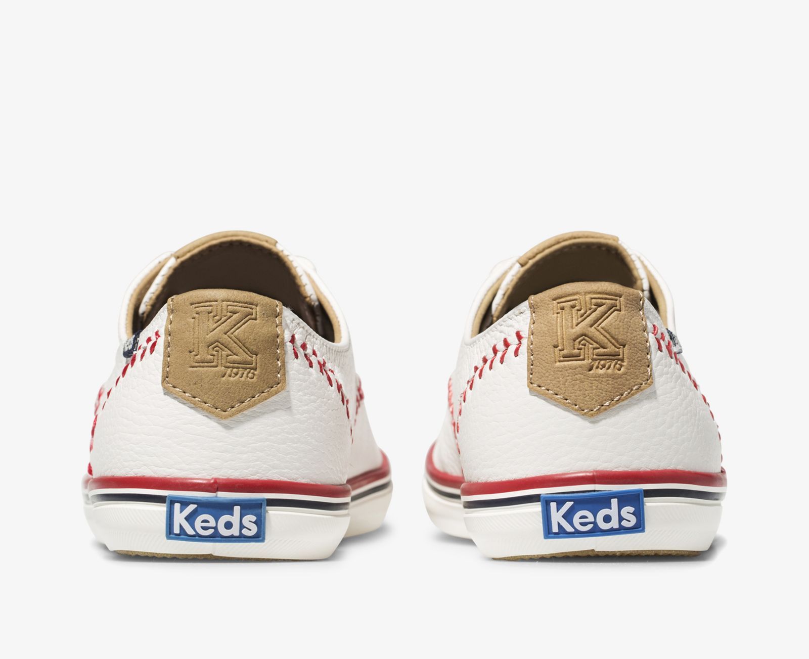 Keds Champion Pennant Läder Vita | 3761PQNZY