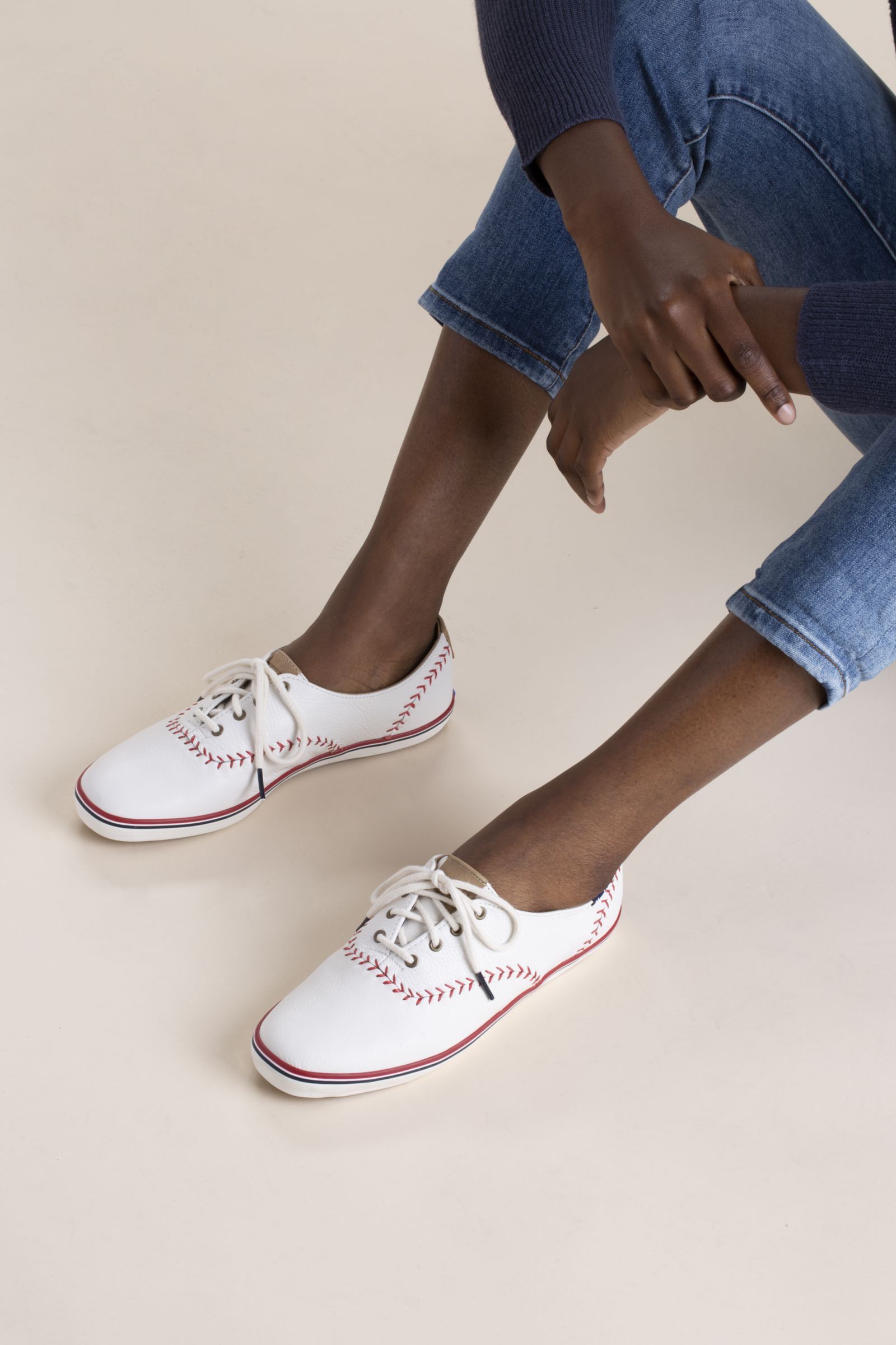 Keds Champion Pennant Läder Vita | 3761PQNZY