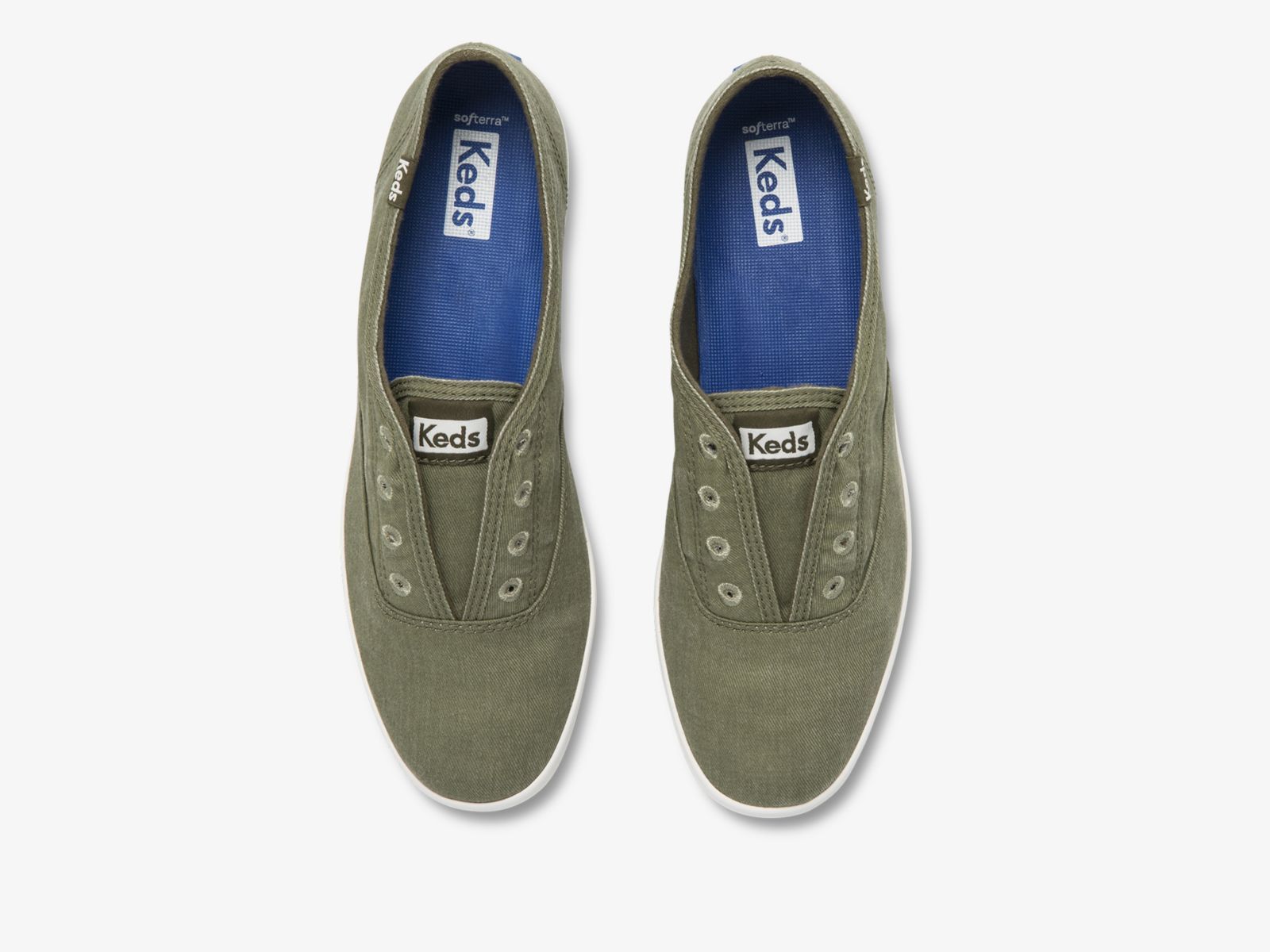 Keds Chillax Washable Feat Organic Bomull Olivgröna | 1268JKURG