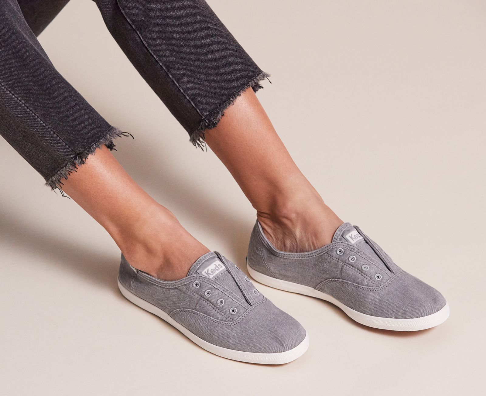 Keds Chillax Washable Feat Organic Bomull Grå | 1734NOHKX