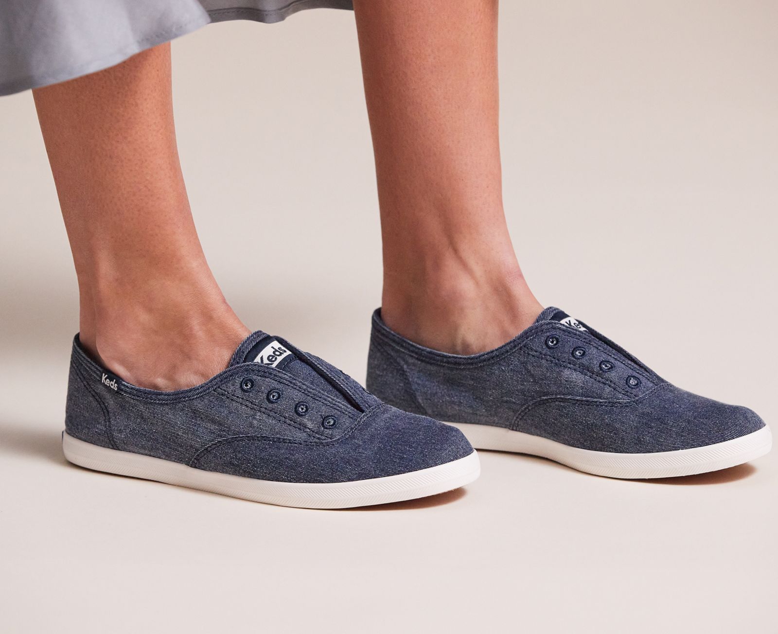 Keds Chillax Washable Feat Organic Bomull Marinblå | 3726VGKJB