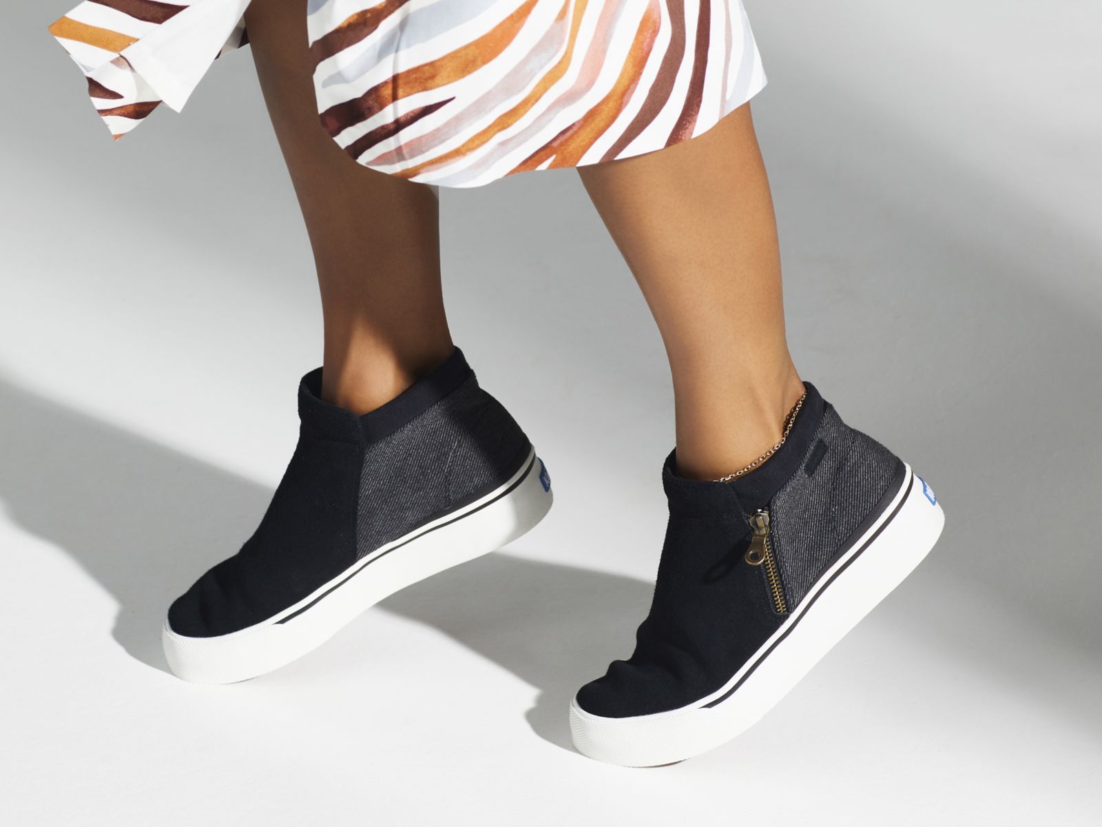 Keds Cooper Zip Bootie Svarta | 7968YDEXS