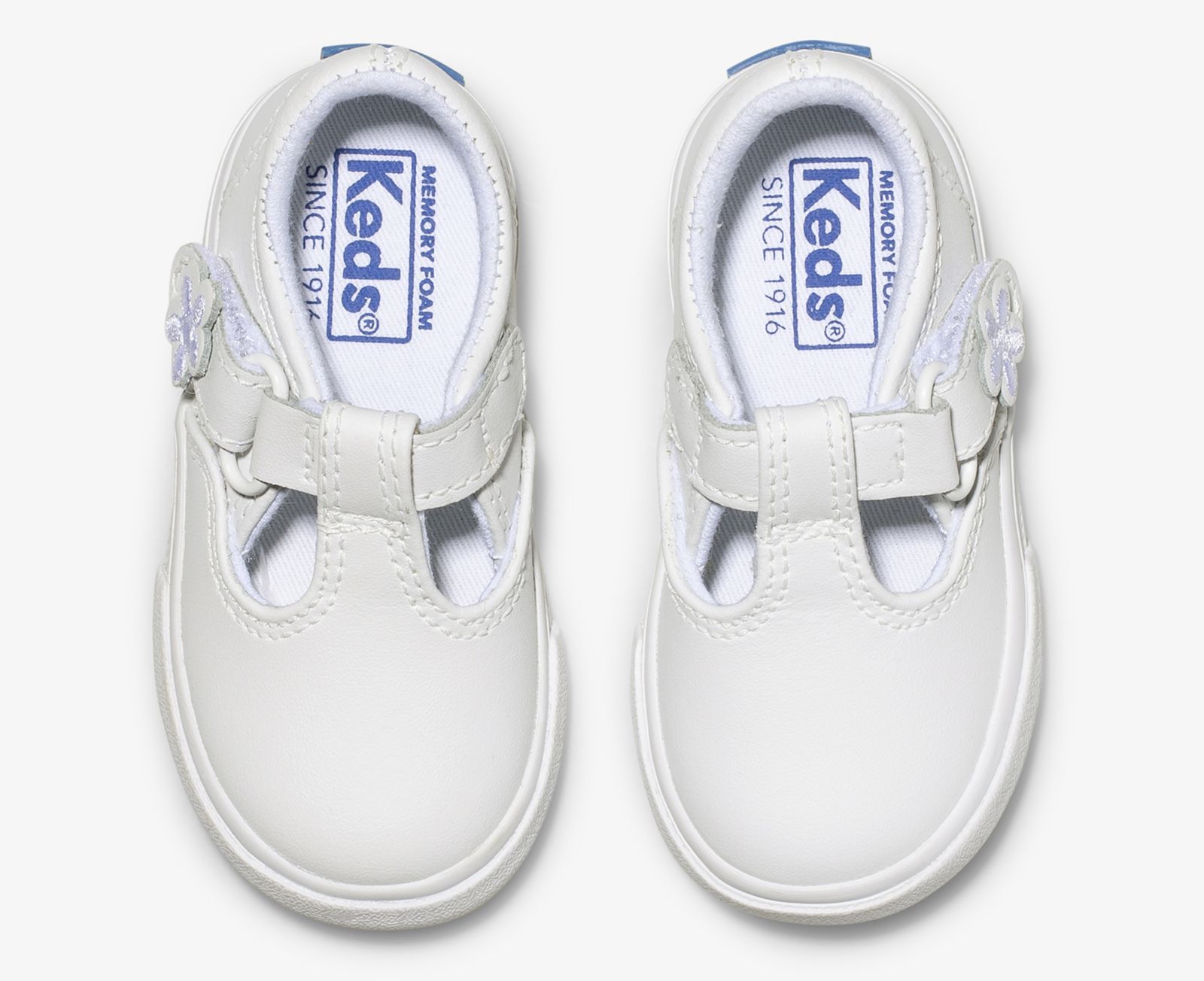 Keds Daphne T-strap Läder Sneaker Vita | 7483PRGOE