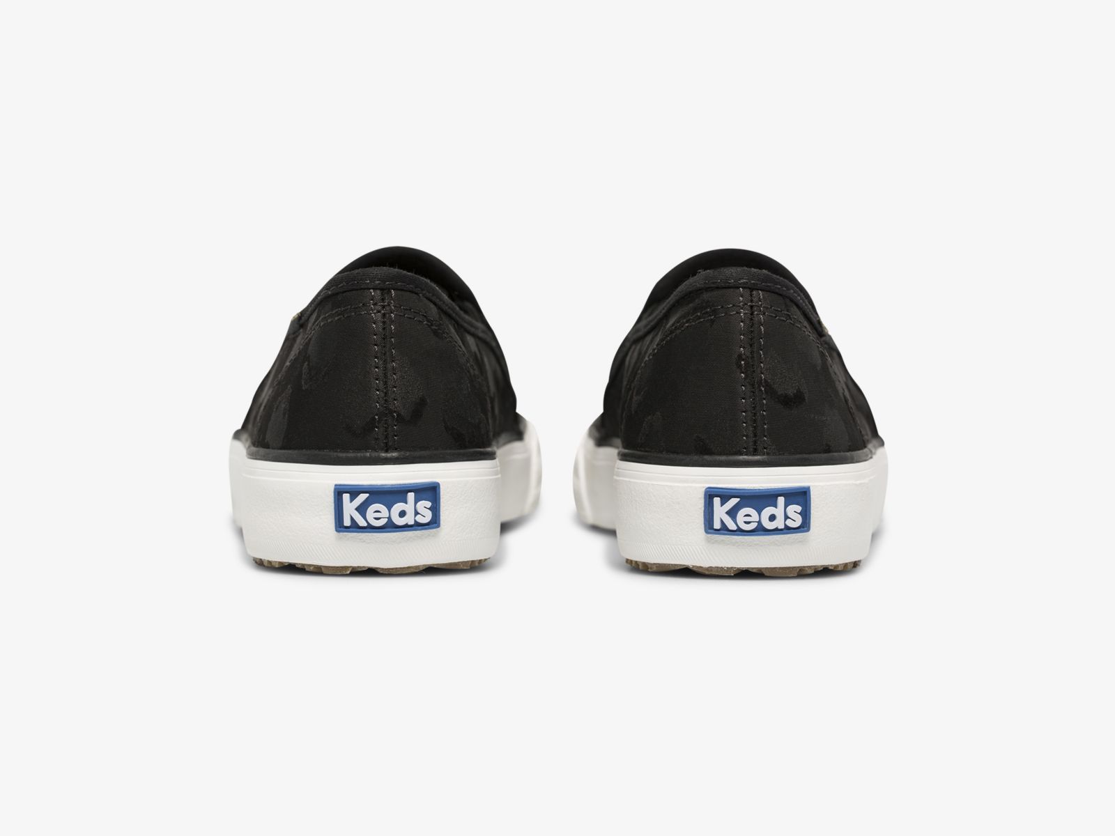 Keds Double Decker Flocked Spot Nylon Svarta | 9105OIEYM