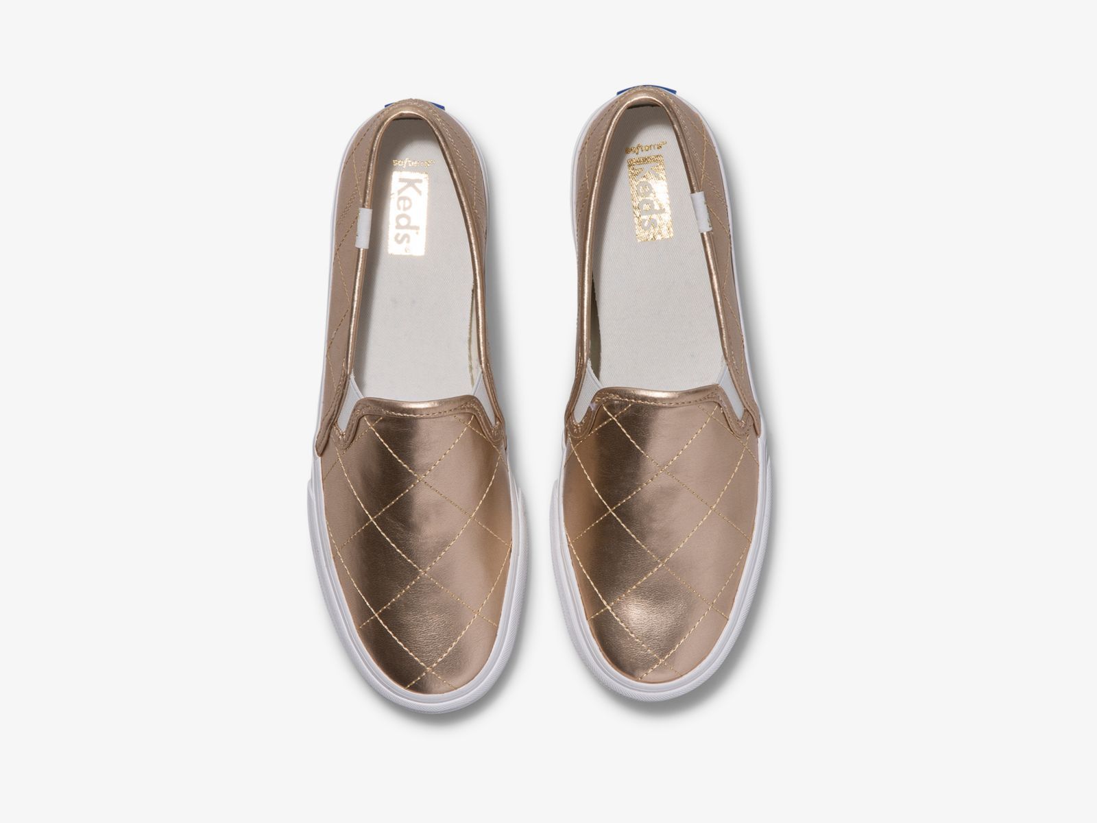 Keds Double Decker Quiltad Metallic Guld | 2506PKVFE