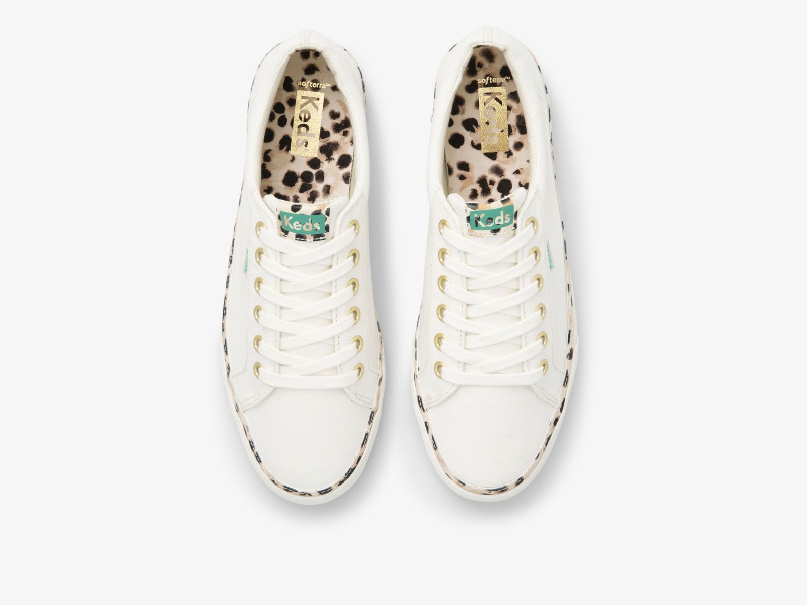 Keds Jump Kick Leopard Pop Canvas Grädde | 1793CZVIT