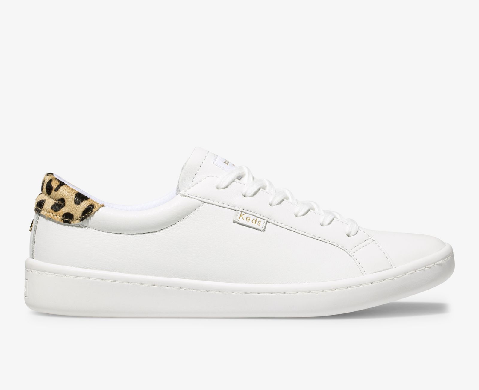 Keds Kate Spade New York Ace Läder Calf Hair Vita Leopard | 8647HSGWK