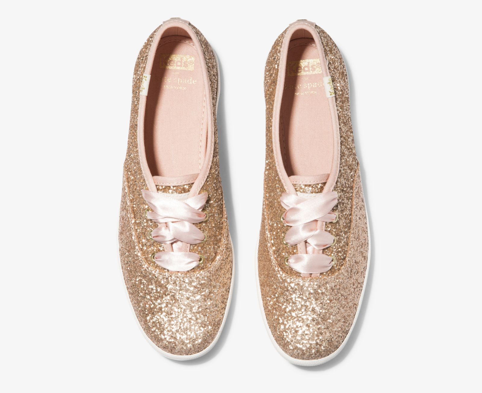 Keds Kate Spade New York Champion Glitter Rosa Guld | 0412ATZSJ