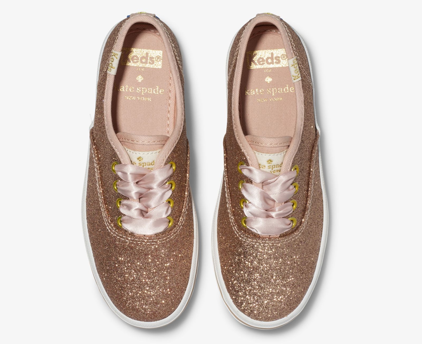 Keds Kate Spade New York Champion Glitter Sneaker Rosa Guld | 6158KZHVL