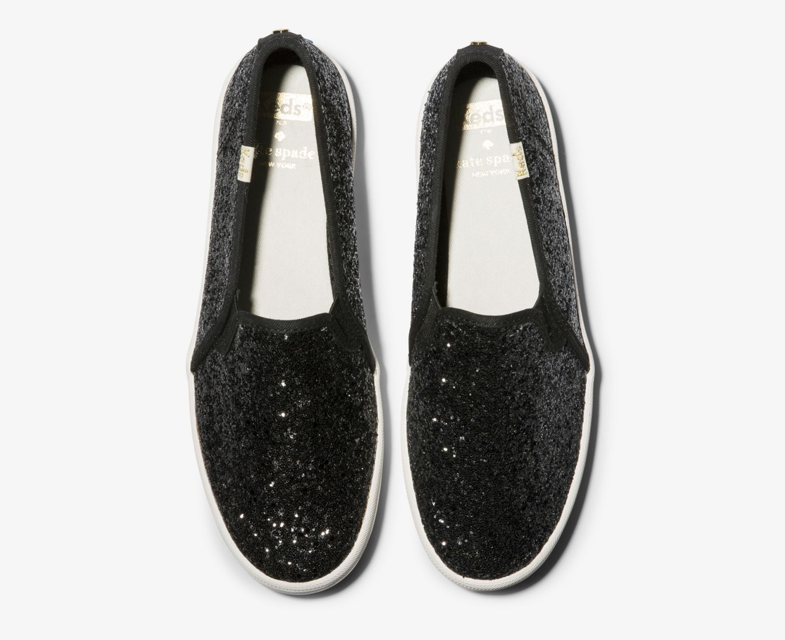 Keds Kate Spade New York Double Decker Glitter Svarta | 8105TWPIG