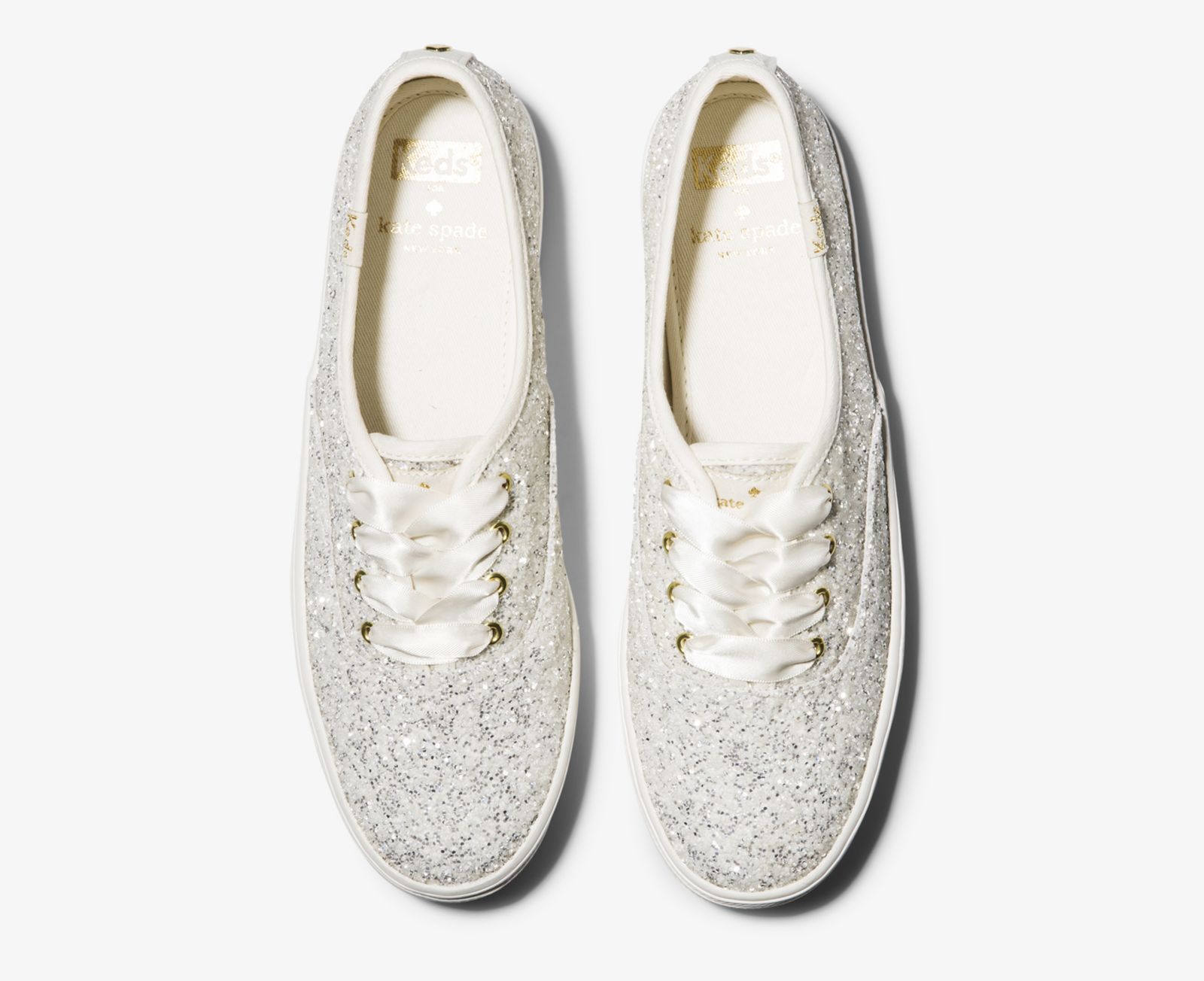 Keds Kate Spade New York Triple Glitter Grädde | 0842IAUXB