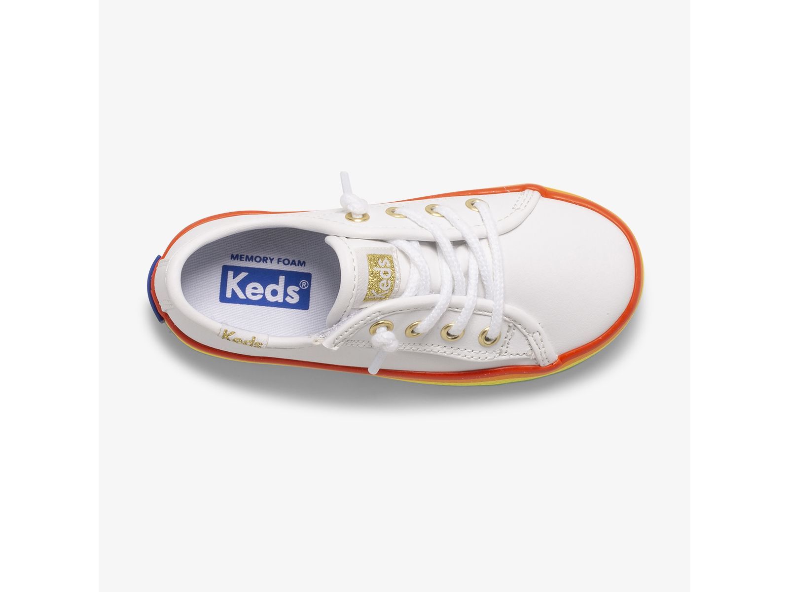 Keds Kickstart Läder Jr Rainbow Vita Olika Färger | 9361KHRUF