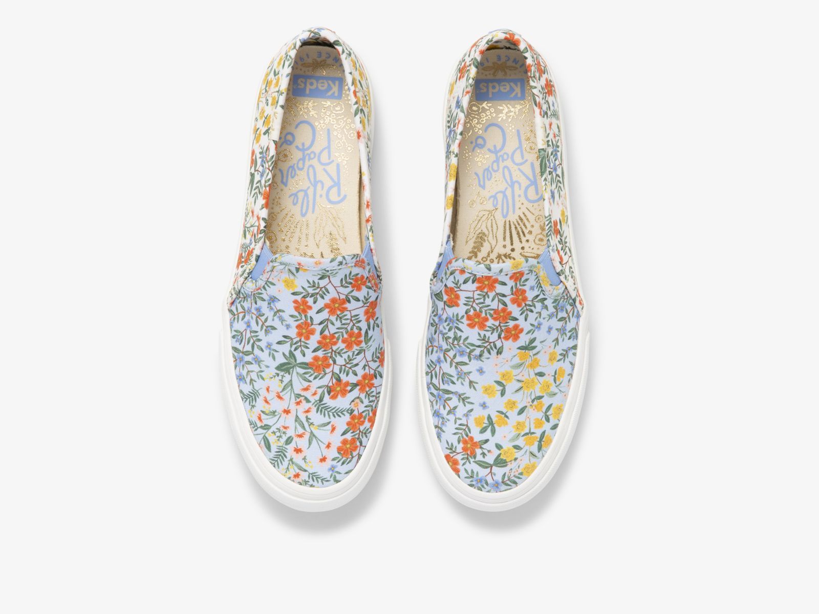 Keds Rifle Paper Co Double Decker Wildwood Blå Vita | 9457SRQOJ