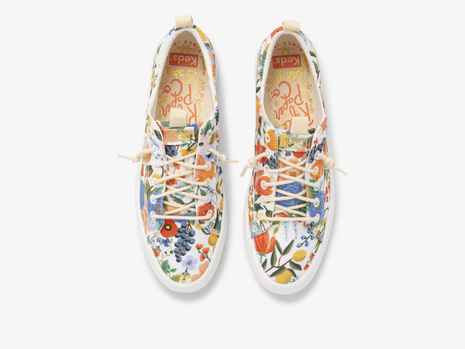 Keds Rifle Paper Co Kickback Citrus Garden Party Vita Olika Färger | 3609CVNHD