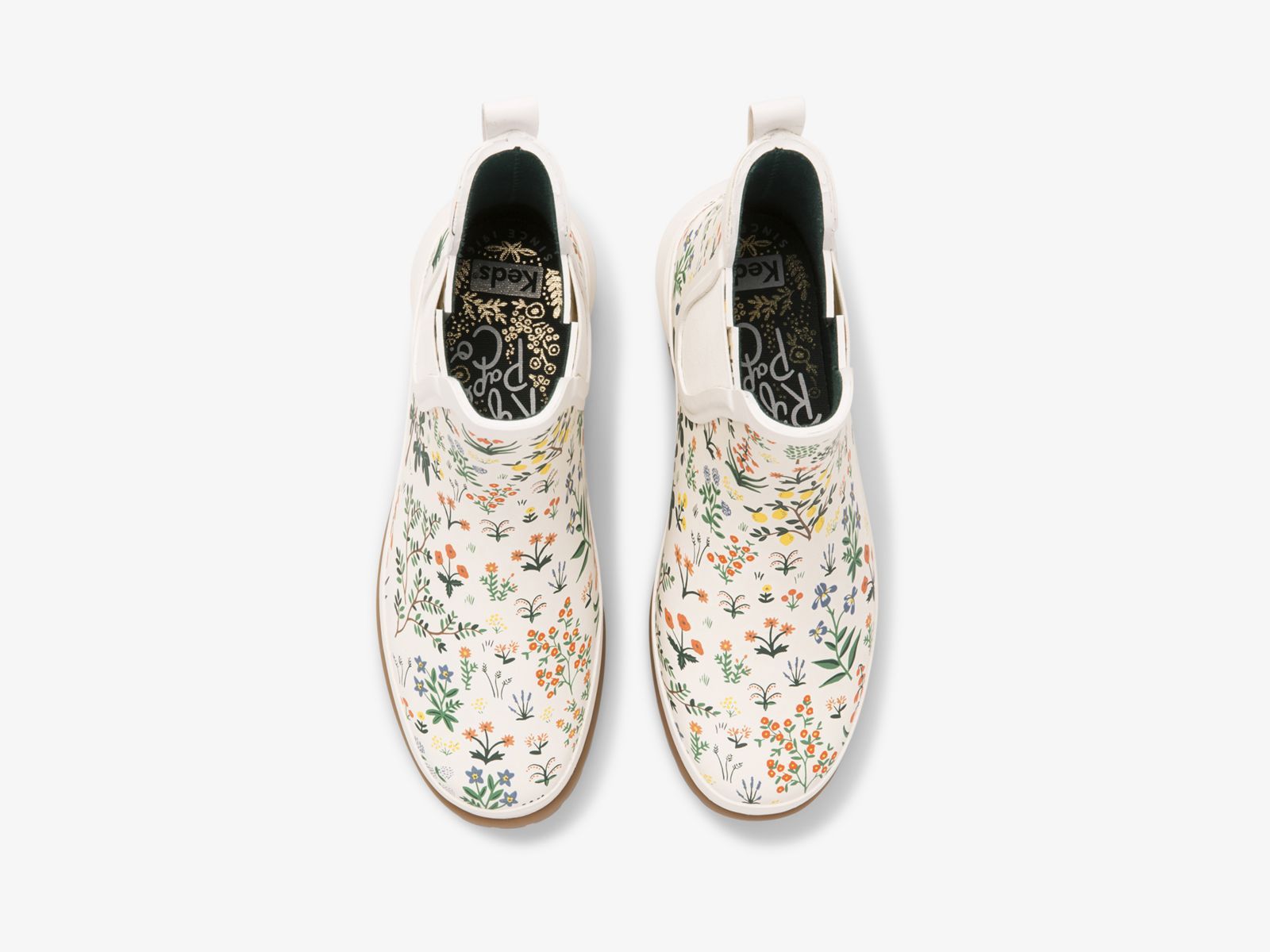 Keds Rifle Paper Co Rowan Rain Boot Menagerie Vita Gröna | 6715AEBDQ