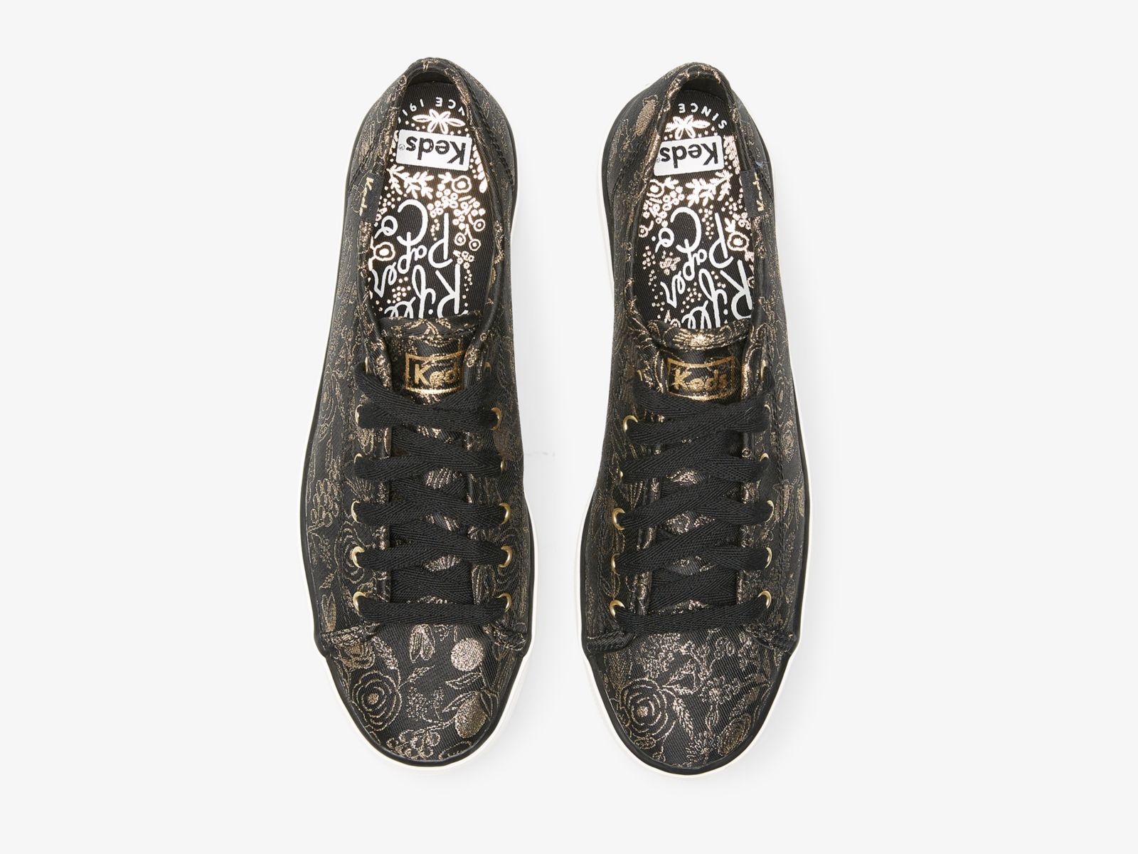 Keds Rifle Paper Co Triple Kick Colette Jacquard Svarta | 8390YXILB