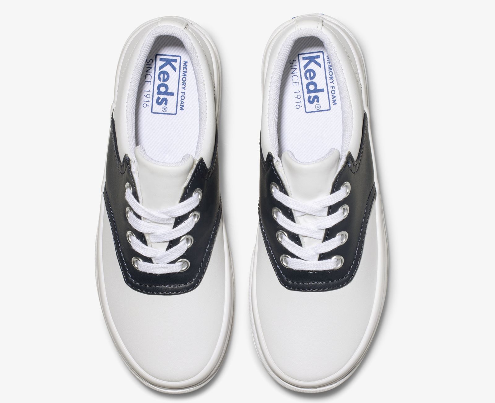 Keds School Days Sneaker Vita Marinblå | 6912DBWCR