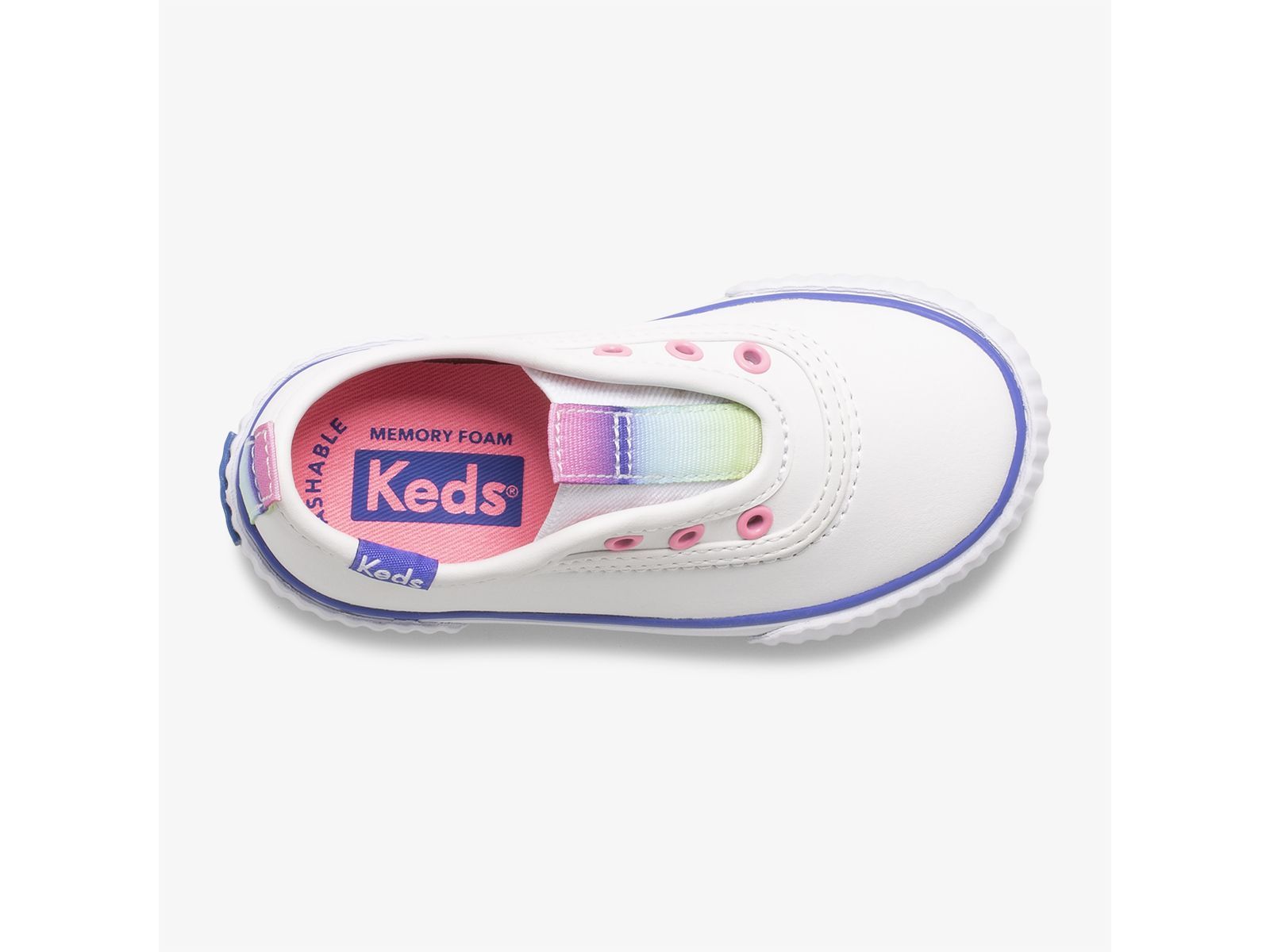 Keds Topkick Slip On Jr Washable Läder Vita | 0539ECRPF