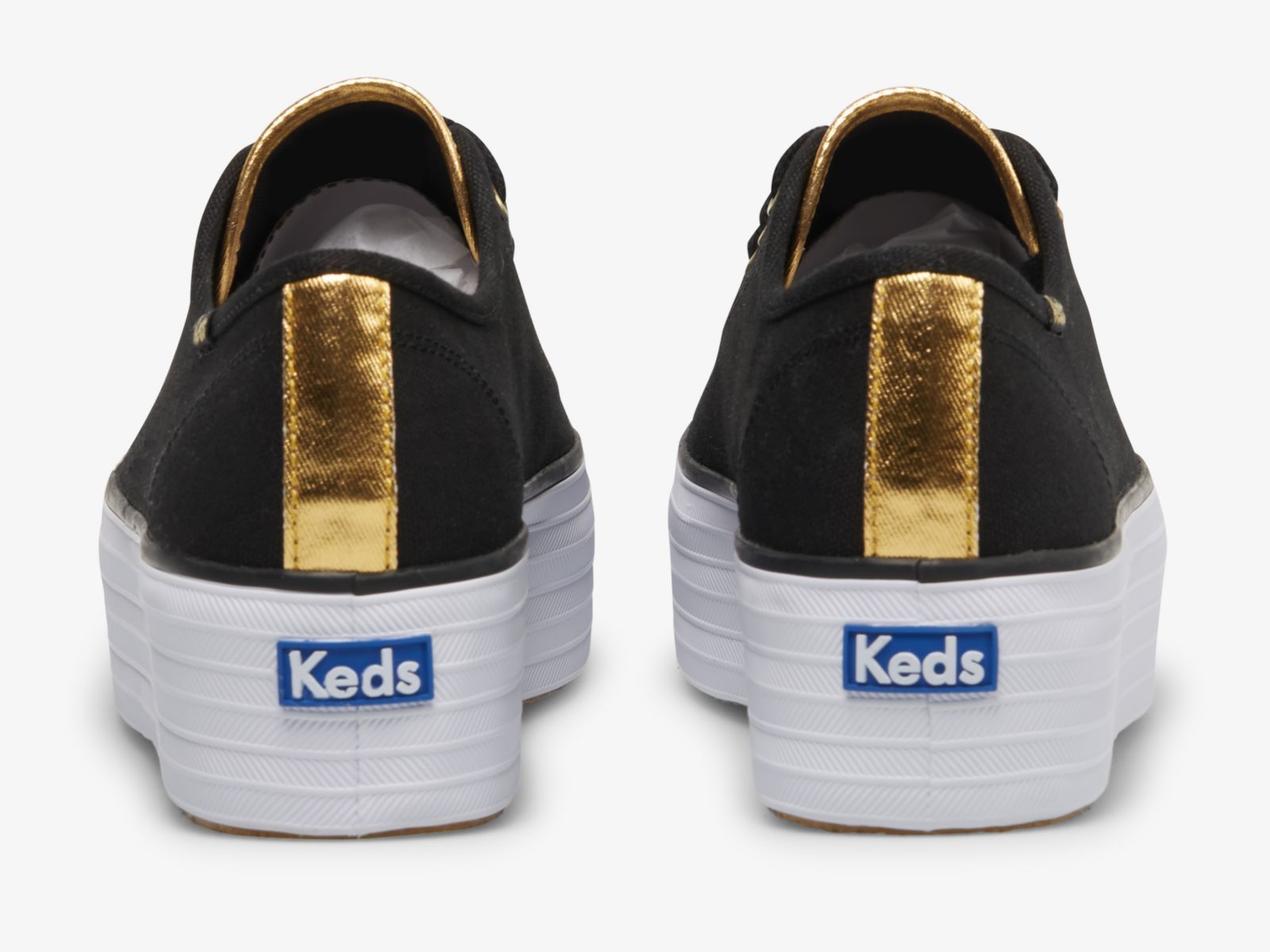 Keds Triple Up Canvas Svarta Guld | 0582SLVKP