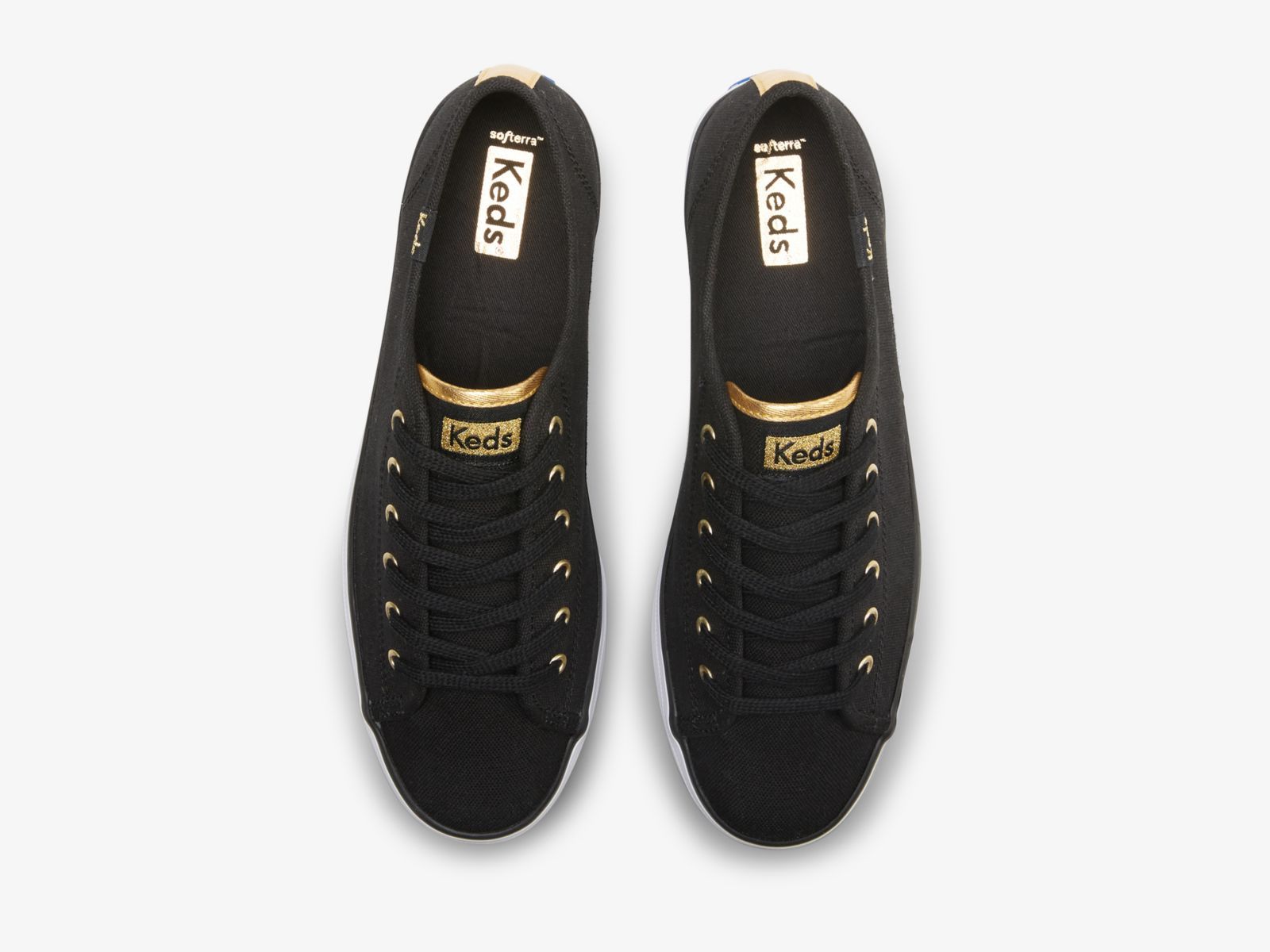 Keds Triple Up Canvas Svarta Guld | 0582SLVKP