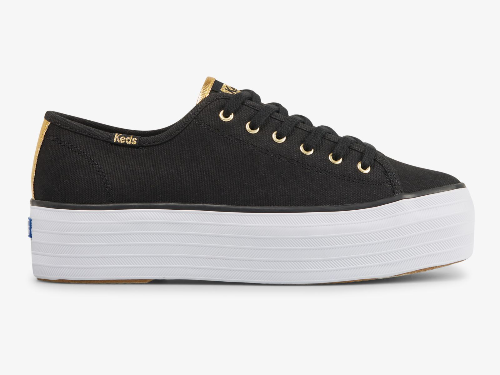 Keds Triple Up Canvas Svarta Guld | 0582SLVKP