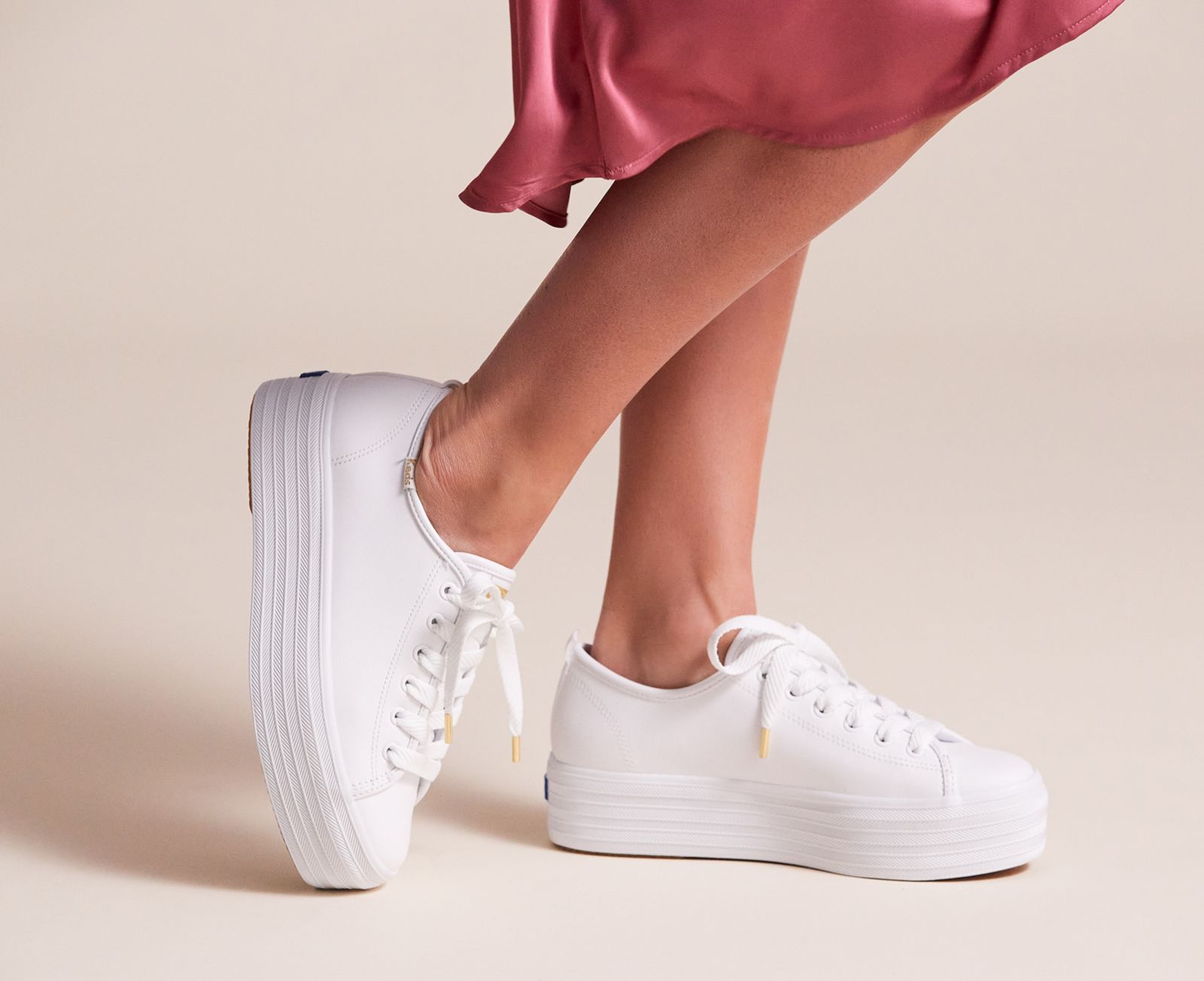 Keds Triple Up Läder Vita | 7852HCYLI