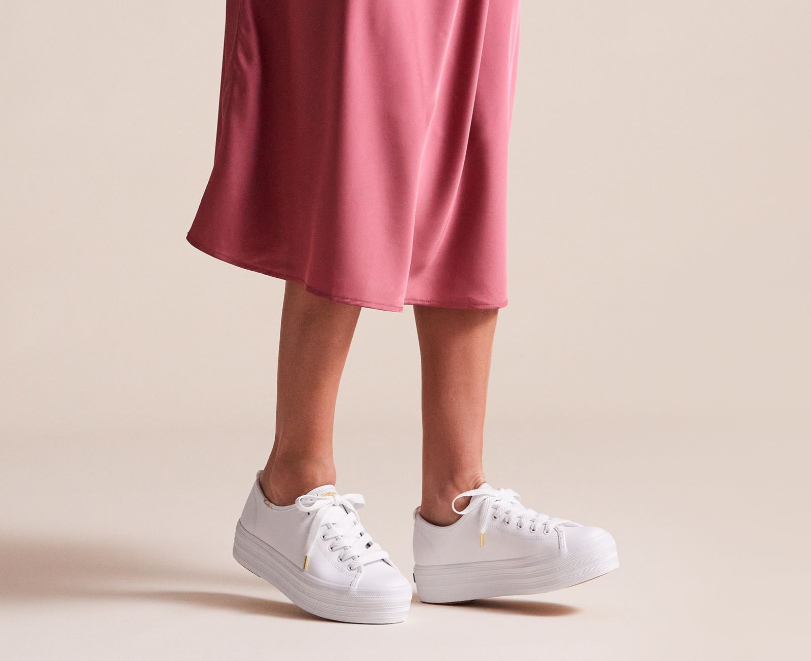 Keds Triple Up Läder Vita | 7852HCYLI