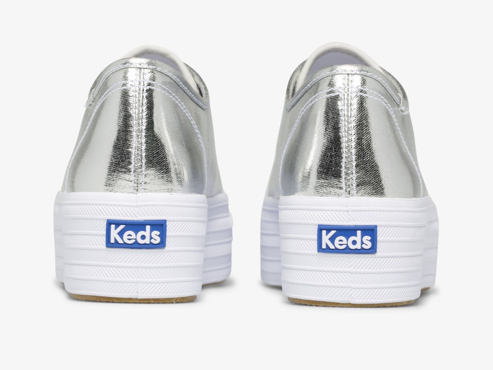 Keds Triple Up Metallic Twill Silver | 2354NVUDL